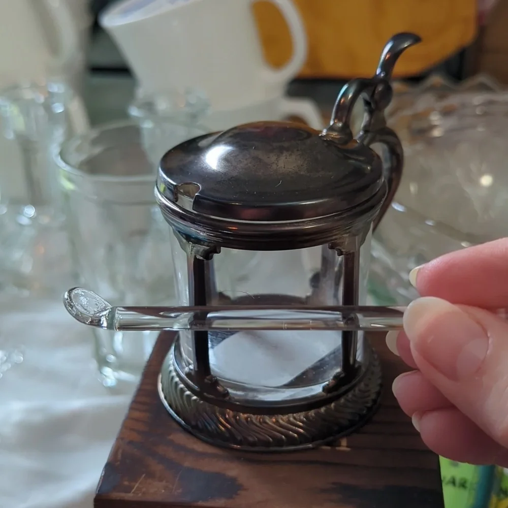 Vintage Glass Condiment Jar